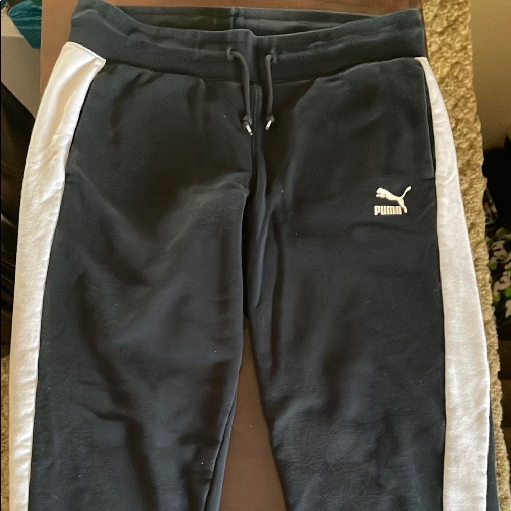 Puma  Black and White Track Pants